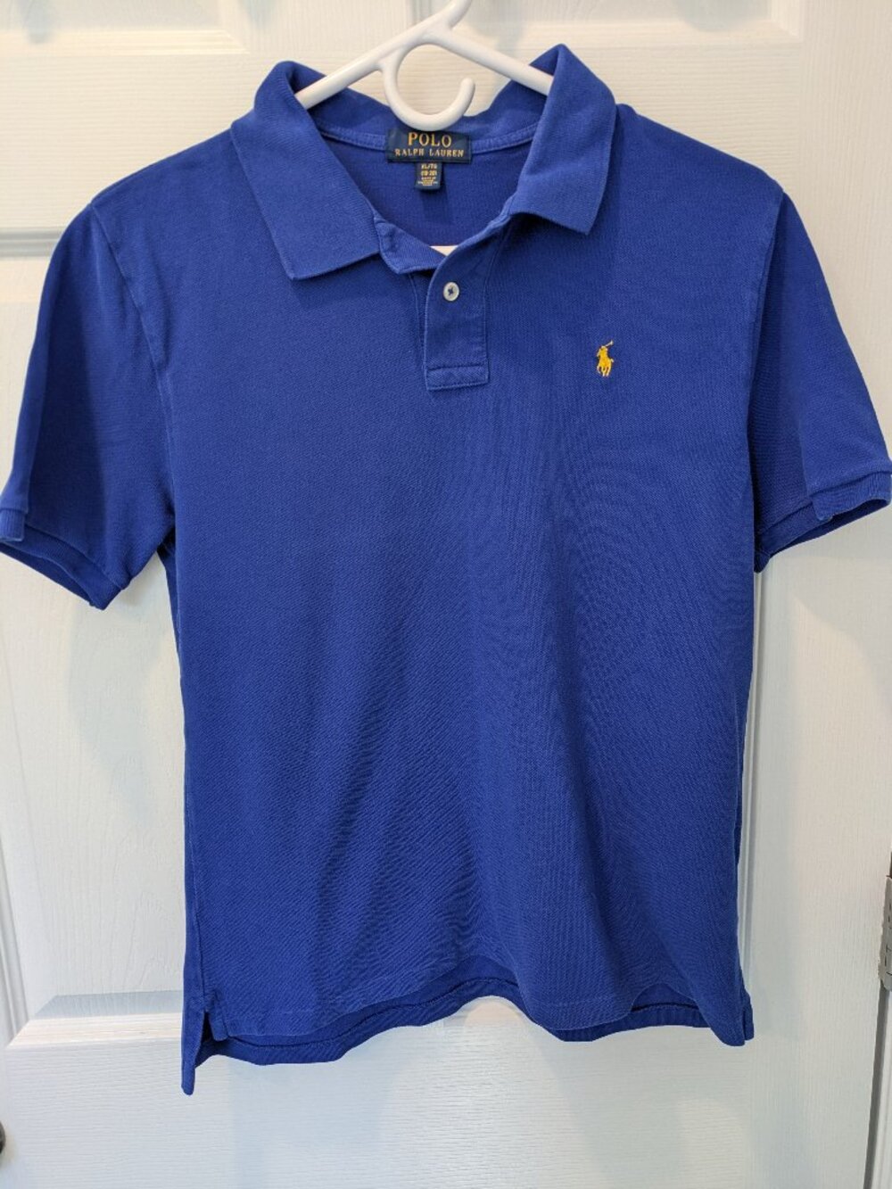 POLO, s/s, bright blue w/ yellow pony, Boy's XL 18-20